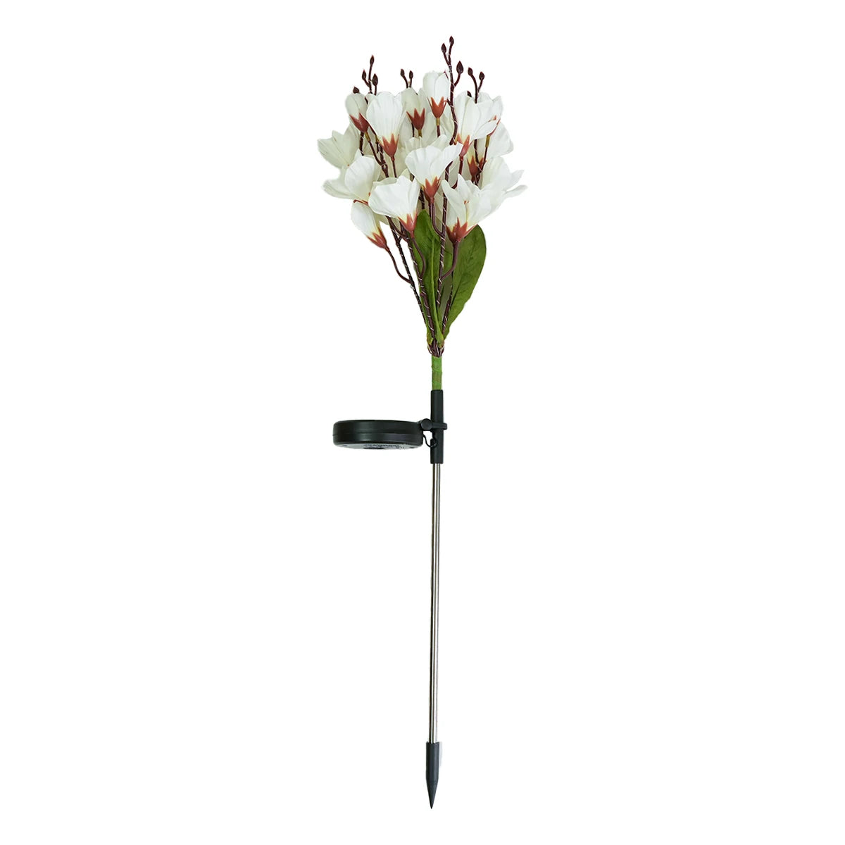 Solar powered magnolia, outdoor waterproof, suitable for decorating Christmas gardens with solar powered LED holiday lights