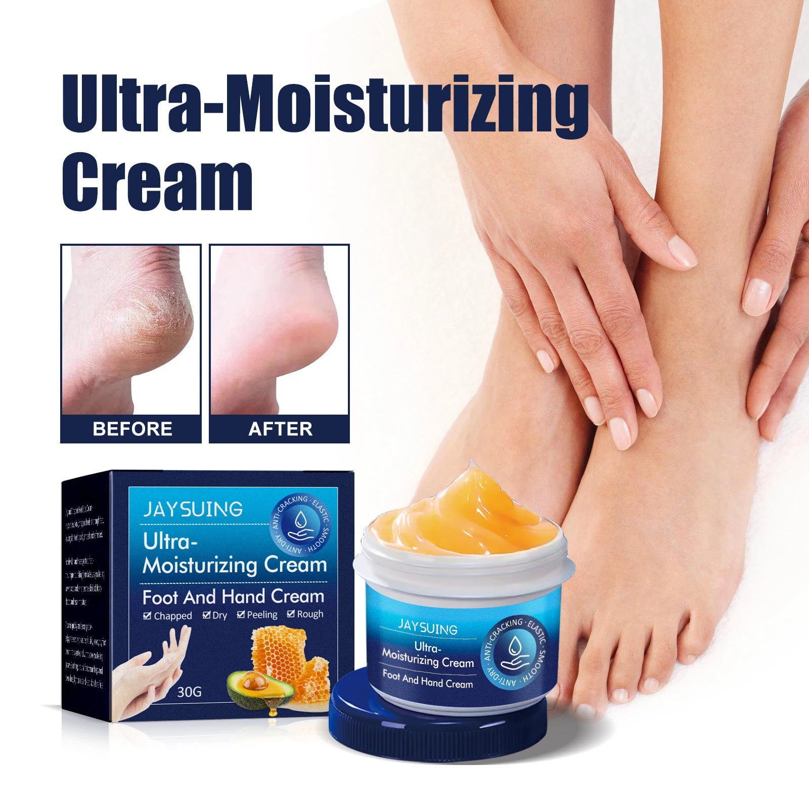 Hand Foot Cream Hydrating Moisturizing to Improve Dry Skin Nourishing Care with Shea Butter Beeswax Lightweight and Non Greasy