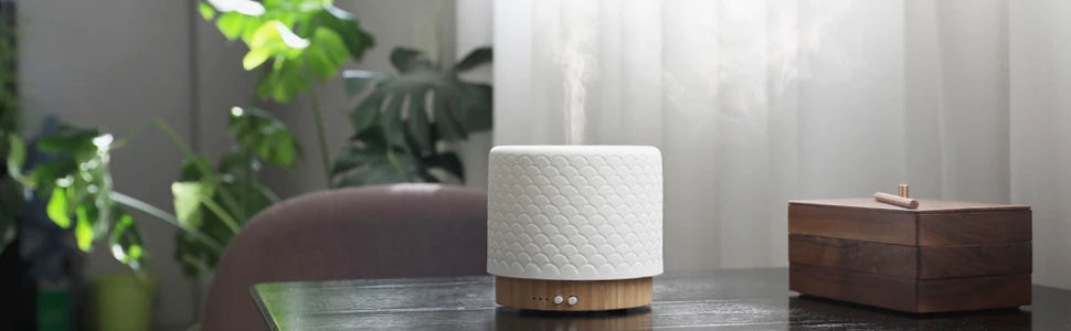 280ml Essential Oil Diffusers For Home Room Aromatherapy Diffuser Mode-4 Timers 3 Modes Lights Auto-Off Ceramic Air Humidifier