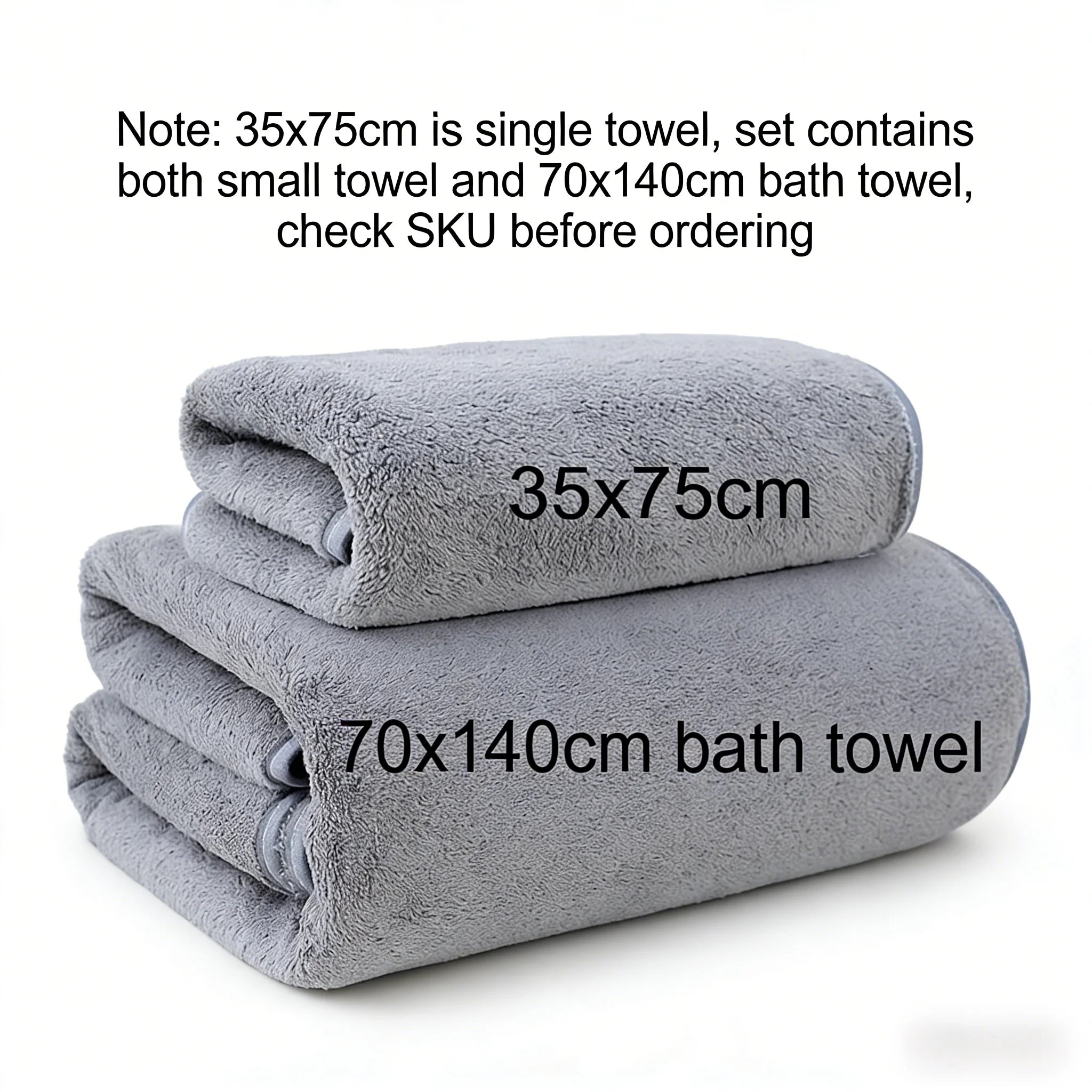 Coral Fleece Thickened Towel and Bath Towel Set,