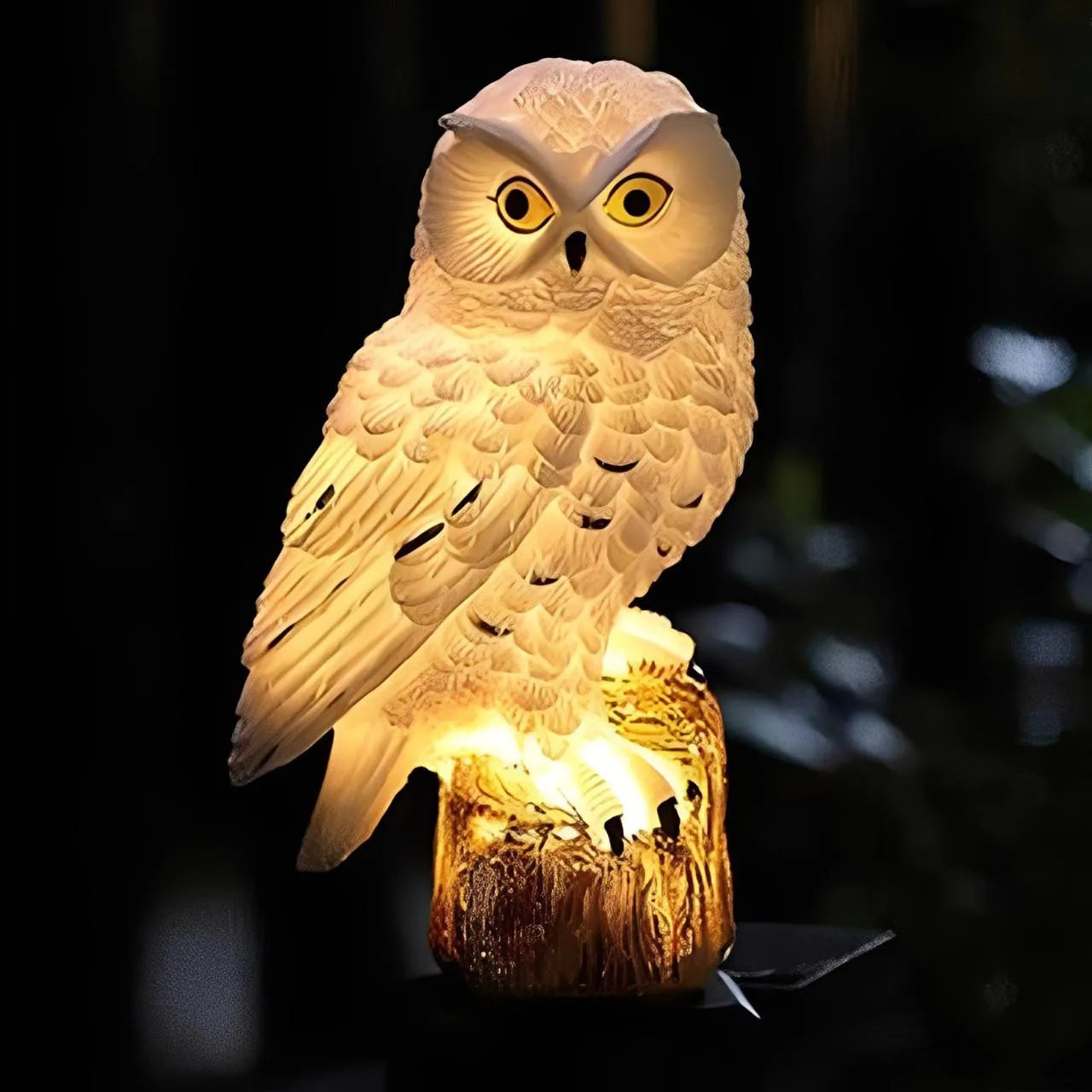 Solar-Powered LED Owl Garden Light – Realistic Animal Statue Outdoor Decoration for Lawn, Yard, and Pathway