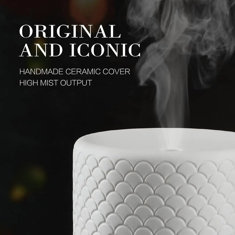 280ml Essential Oil Diffusers For Home Room Aromatherapy Diffuser Mode-4 Timers 3 Modes Lights Auto-Off Ceramic Air Humidifier