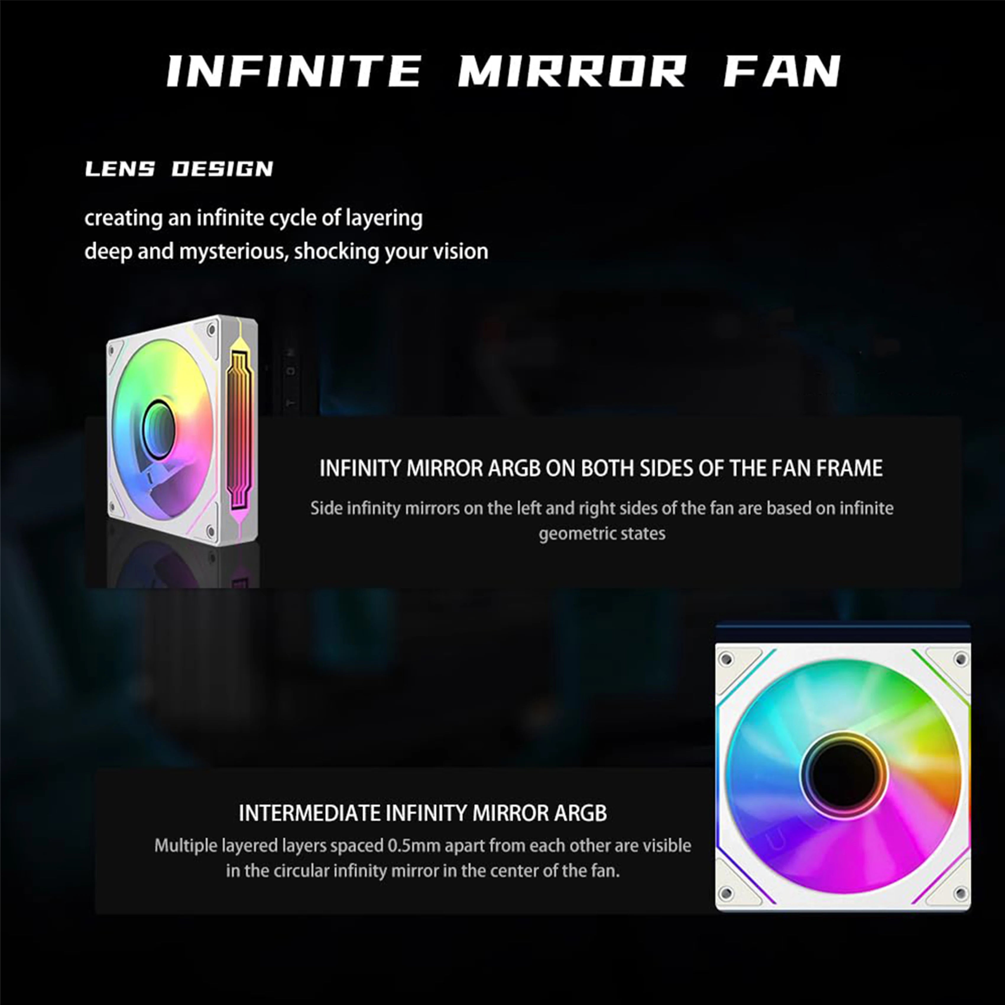 120mm ARGB PWM PC Case Fan 6Pack ARGB Cooling
