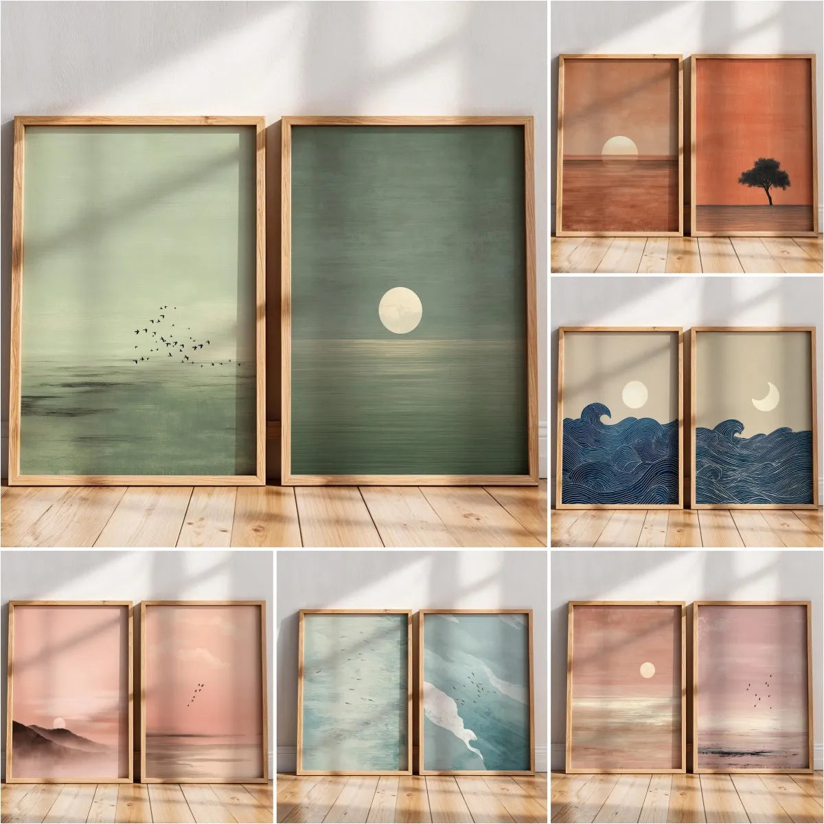 Japandi Wall Art Scandinavian Sunset Print