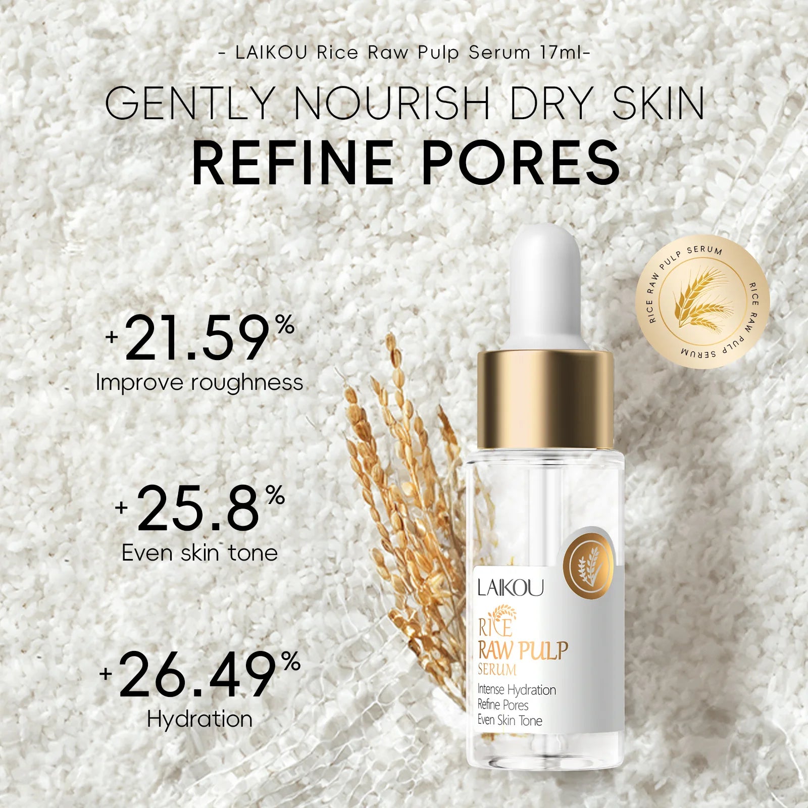 17ml White Rice Essences Skin Care Hydrating Face Serums Deeply Moisturizing Face Serums for Woman