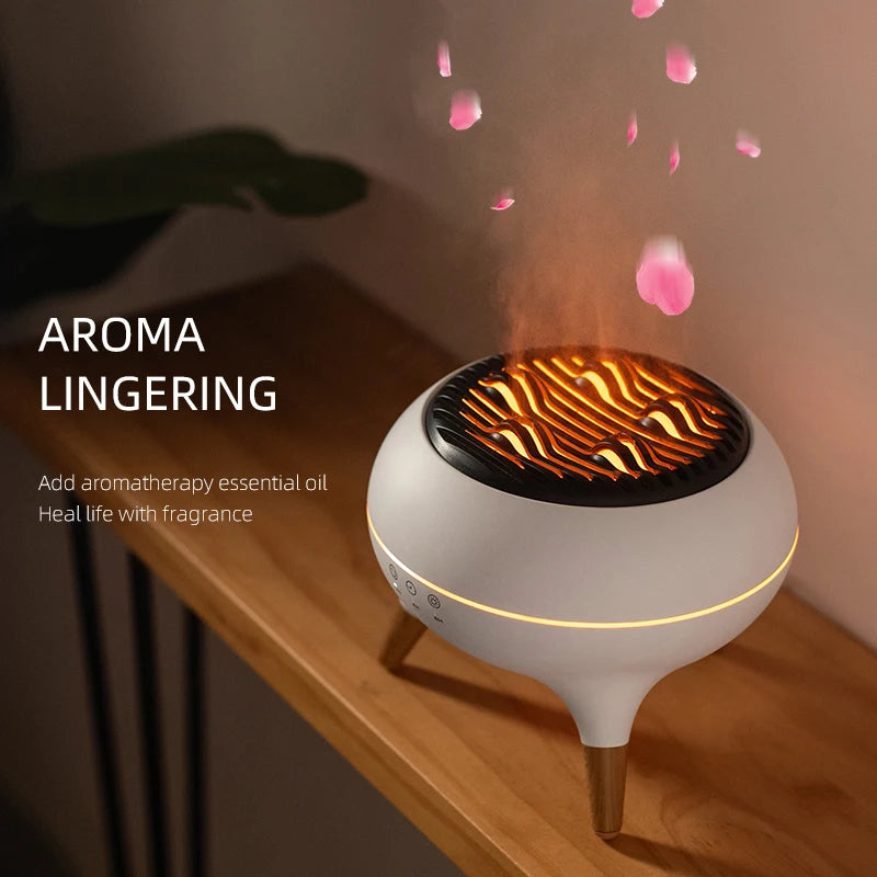 Flame Aromatherapy Essential Oil Diffusers 350ML,Air Diffuser/Humidifier, for Home, Bedroom,Large Room Humidifier
