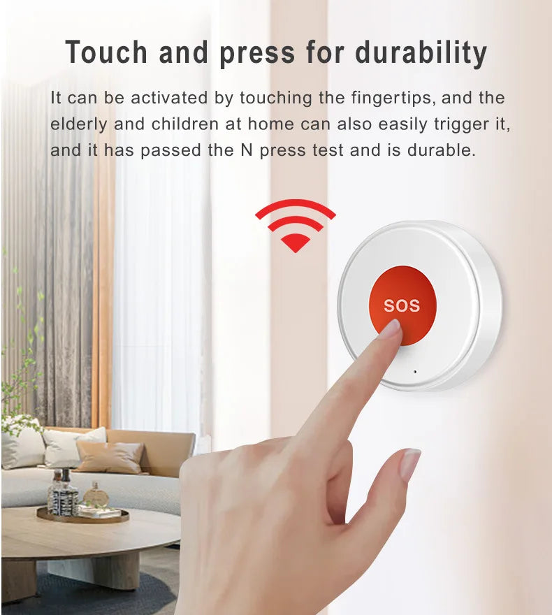 WiFi Smart SOS Emergency Button Security Linkage Smart Switch App Remote Alert Rechargeable Smart Home Automation Safety Device