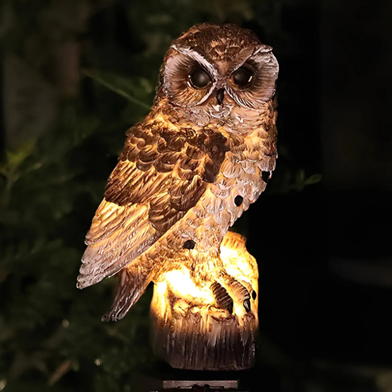 Solar-Powered LED Owl Garden Light – Realistic Animal Statue Outdoor Decoration for Lawn, Yard, and Pathway