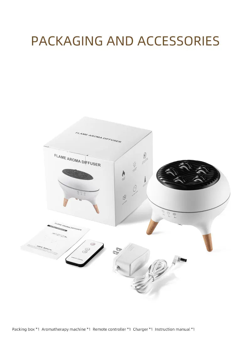 Flame Aromatherapy Essential Oil Diffusers 350ML,Air Diffuser/Humidifier, for Home, Bedroom,Large Room Humidifier