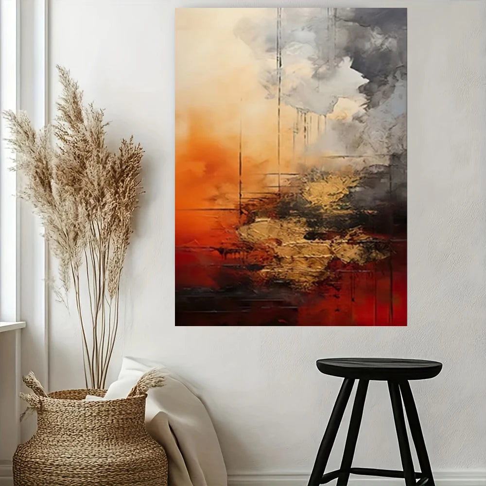 Hand Drawn Abstract Oil Painting Wall Art