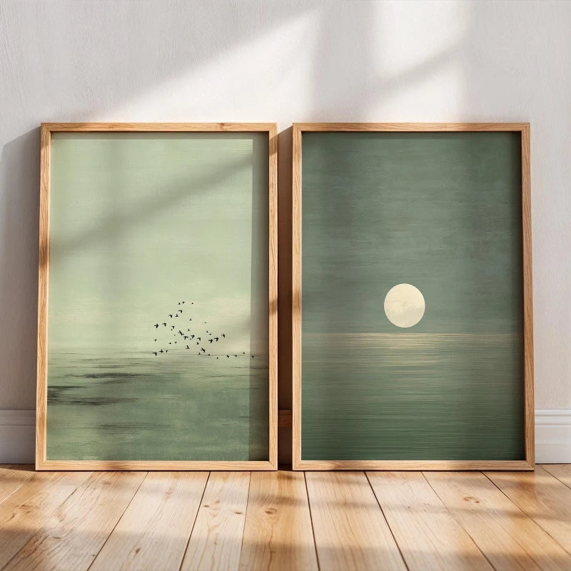 Japandi Wall Art Scandinavian Sunset Print