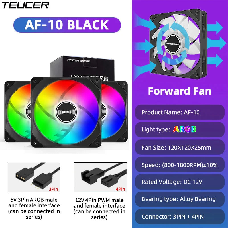 120mm PC ARGB Cooling Fan AURA SYNC RGB Computer