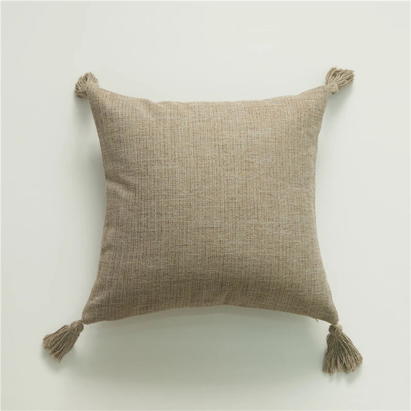 Pillow Cover Linen Pillow Case For Living Room Sofa Decorative Pillows With Tassel Farmhouse Home Decor Housse De Coussin