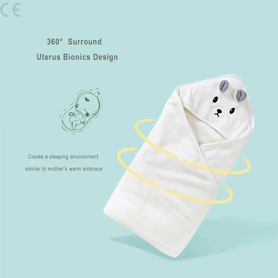 Toddler Bathrobe Infant Bath Towel Boy Girl Blankets Swaddle With Hood Cartoon Coral Fleece Towel Blanket Newborn Kids Bedding
