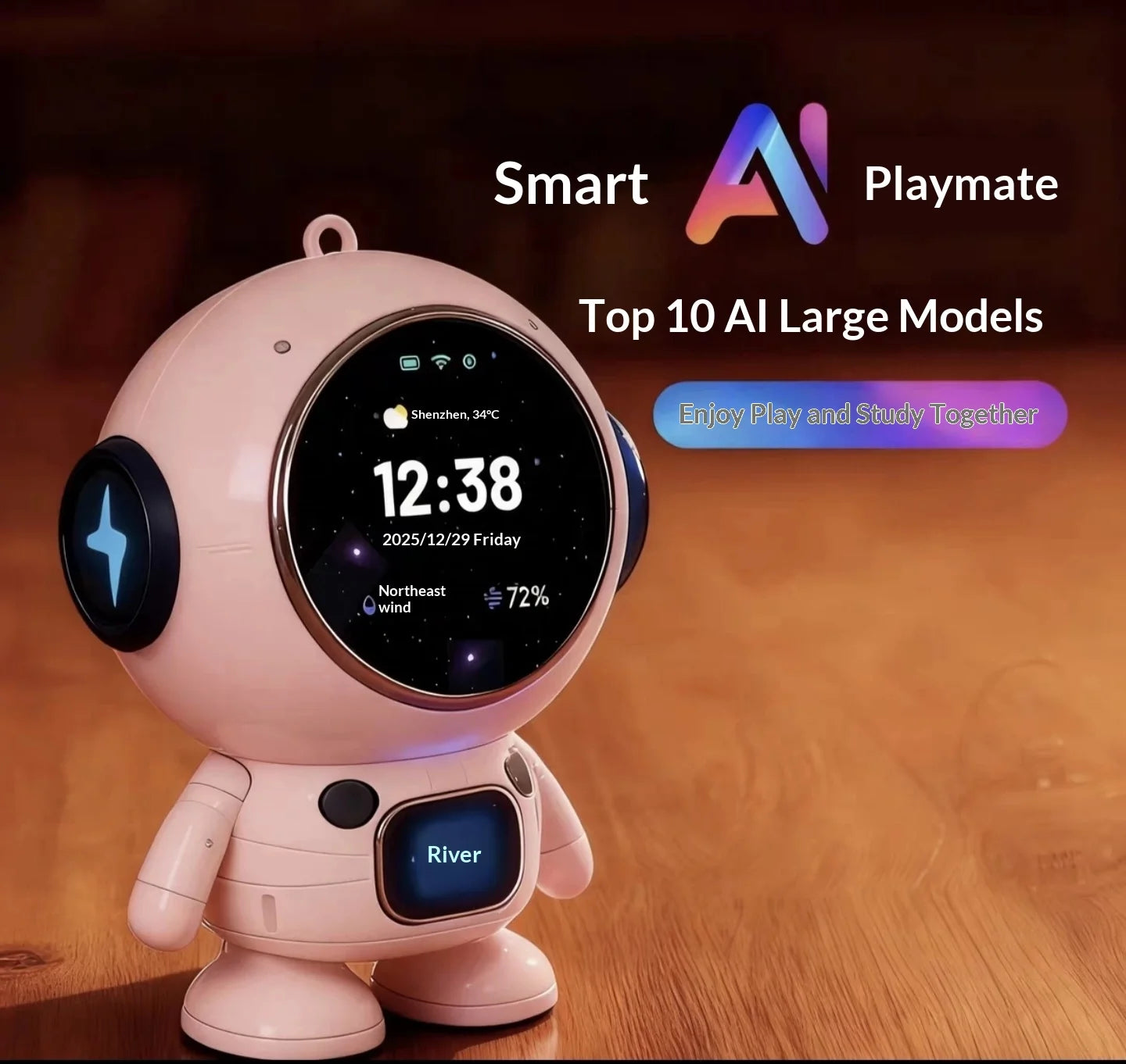Ai Chat Robot 6 Ai Models Wifi Bluetooth Dual Mode Desktop Companion Night Light Clock Alarm Intelligent Office Assistance