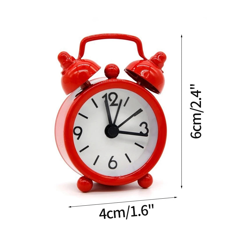 Nordic Retro Alarm Clock – Mute Quartz Clock with Metal Stand