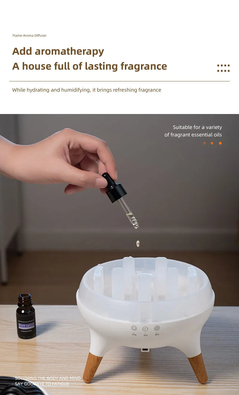 Flame Aromatherapy Essential Oil Diffusers 350ML,Air Diffuser/Humidifier, for Home, Bedroom,Large Room Humidifier