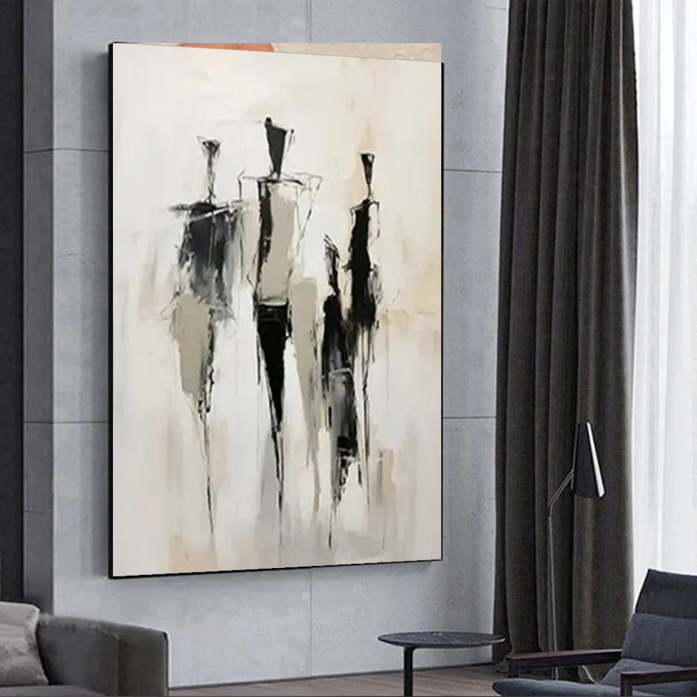 Hand Drawn Abstract Oil Painting Wall Art