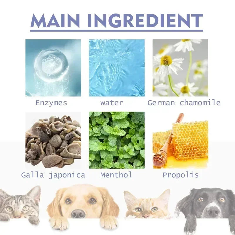 Pet Teeth Cleaning Spray Oral Care Remove Tooth Stai