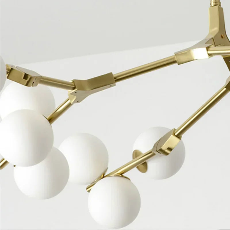 Modern Tree Branches Led Pendant Lamps Glass Balls Hanging