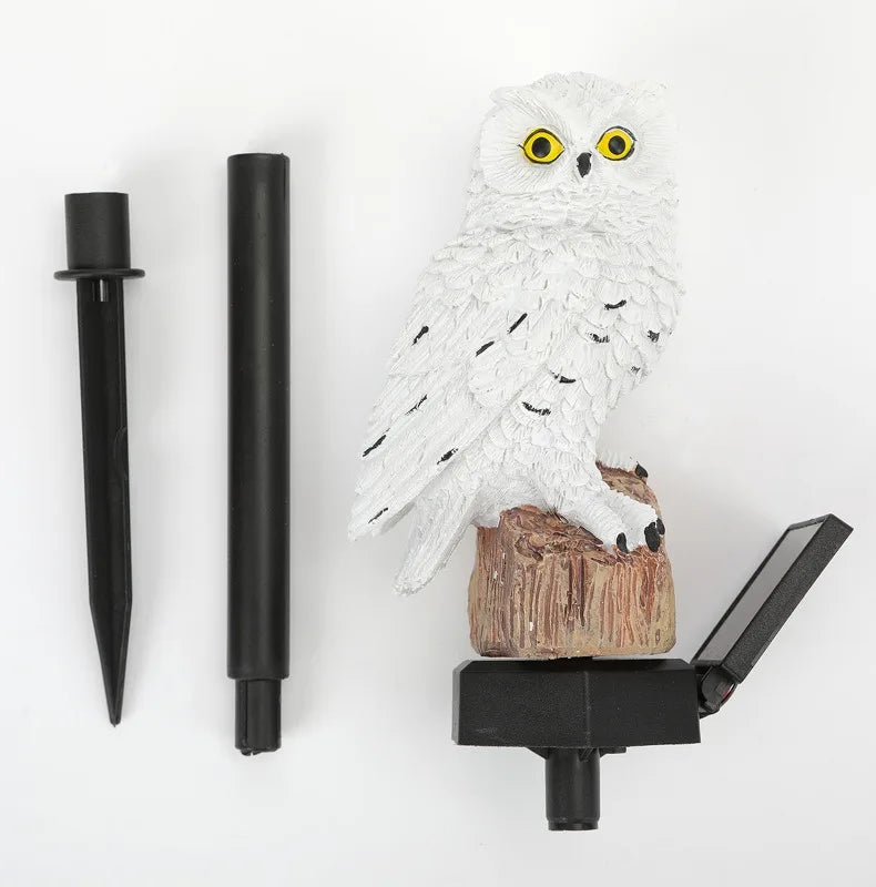 Solar-Powered LED Owl Garden Light – Realistic Animal Statue Outdoor Decoration for Lawn, Yard, and Pathway