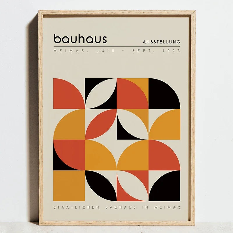 Bauhaus Sports Wall Art Blue Line Canvas Poster Decor