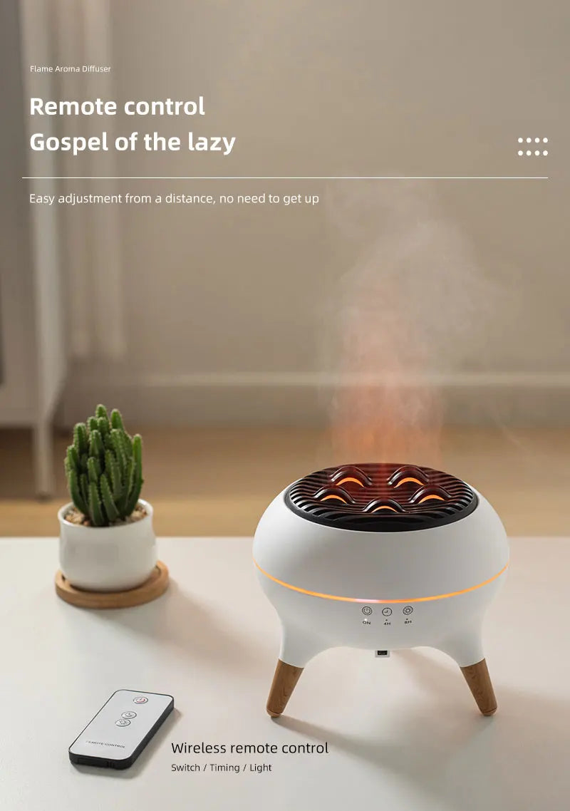 Flame Aromatherapy Essential Oil Diffusers 350ML,Air Diffuser/Humidifier, for Home, Bedroom,Large Room Humidifier