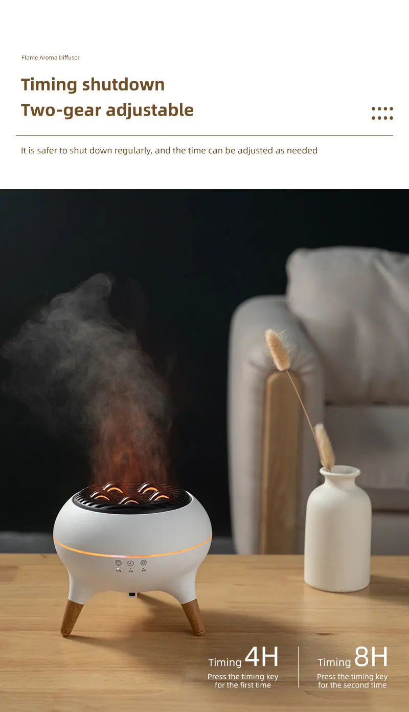 Flame Aromatherapy Essential Oil Diffusers 350ML,Air Diffuser/Humidifier, for Home, Bedroom,Large Room Humidifier