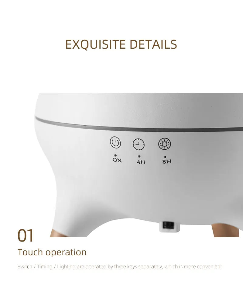 Flame Aromatherapy Essential Oil Diffusers 350ML,Air Diffuser/Humidifier, for Home, Bedroom,Large Room Humidifier