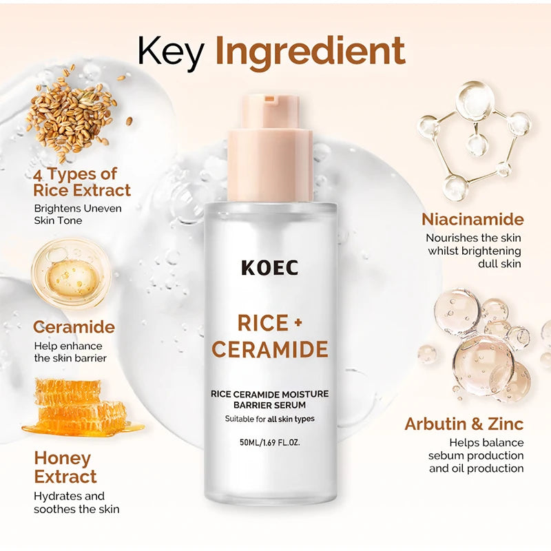 Brand Rice Essence Lotion Niacinamide Repair Facial Serum Nourishing Moisturizer Milk Toner Ceramide Deep Clean Cleansing Powder