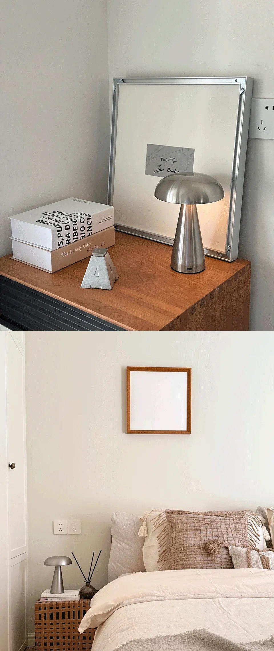 Retro Mushroom Table Lamp LED Rechargeable Bedside Light