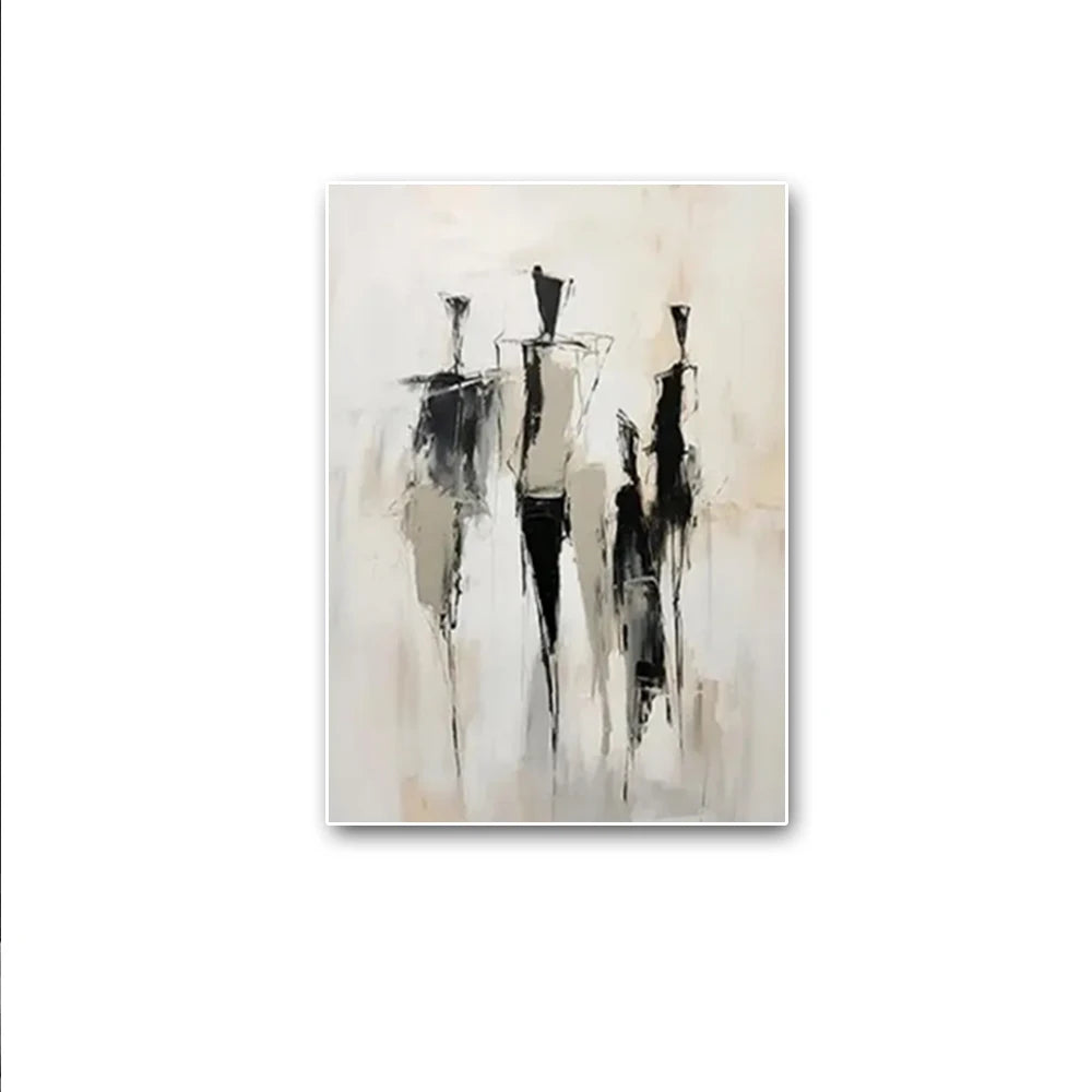 Hand Drawn Abstract Oil Painting Wall Art