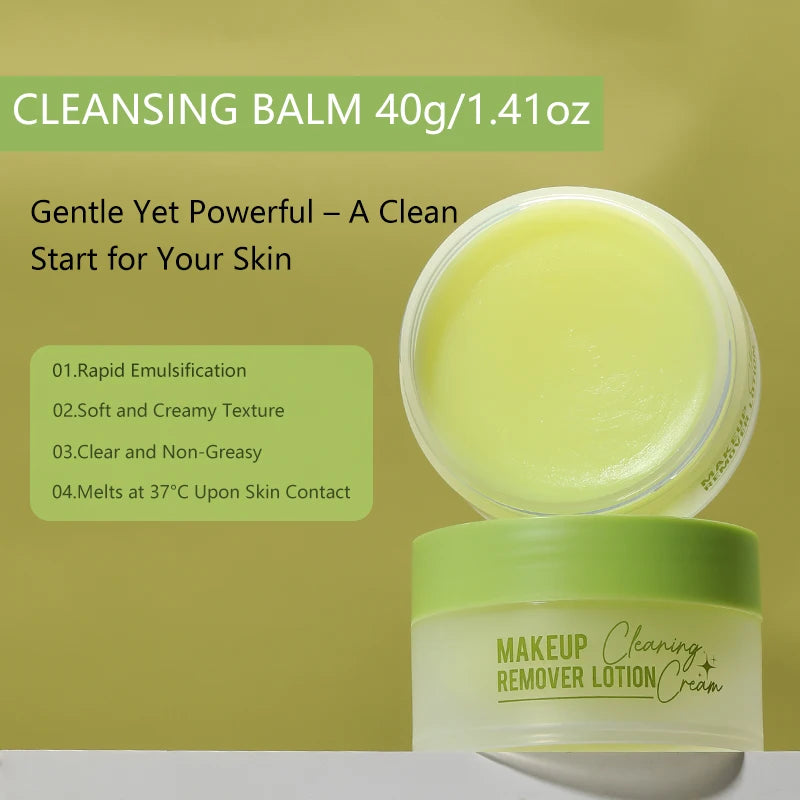 Refreshing cleansing balm that removes makeup while keeping skin soft, hydrated, and non-greasy.