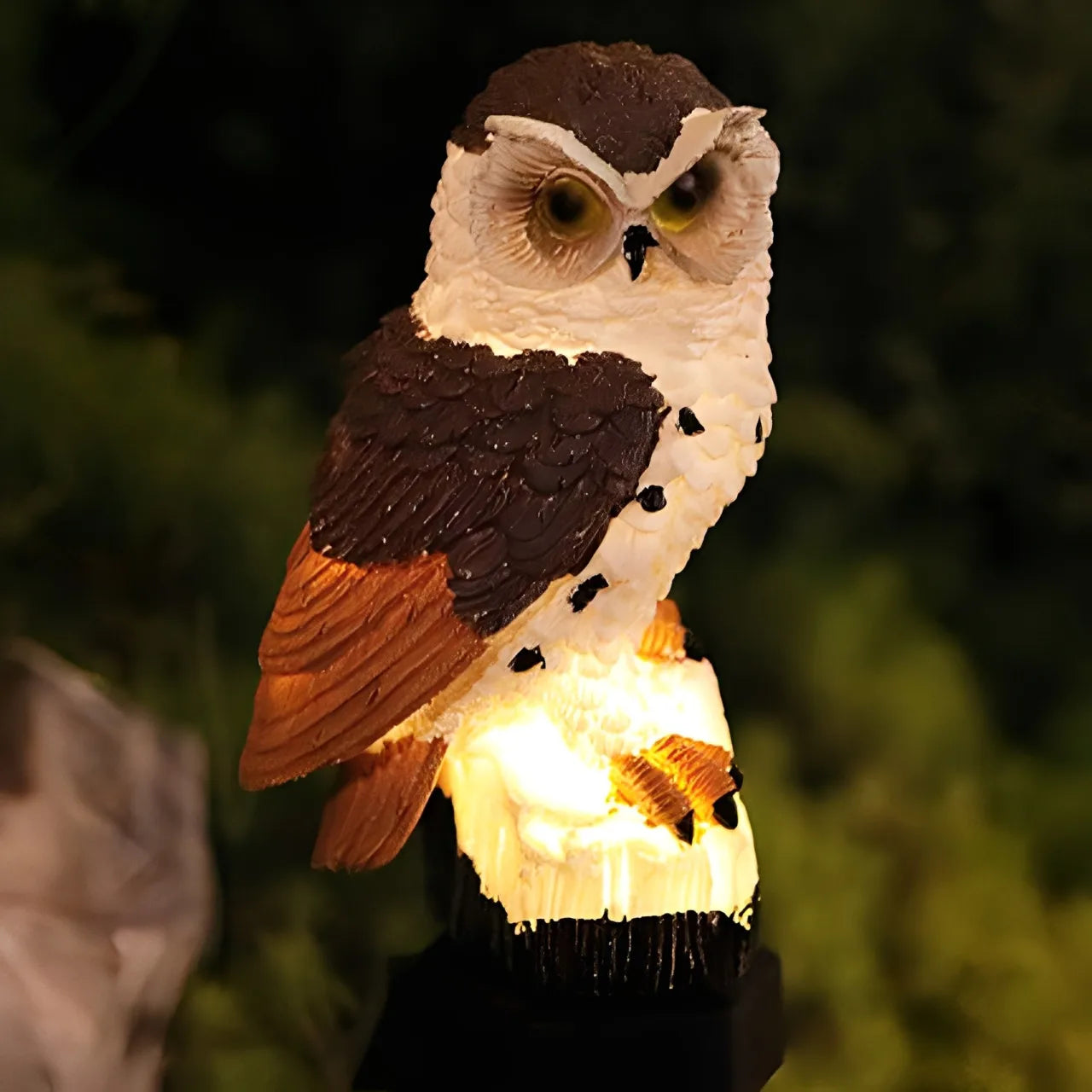 Solar-Powered LED Owl Garden Light – Realistic Animal Statue Outdoor Decoration for Lawn, Yard, and Pathway