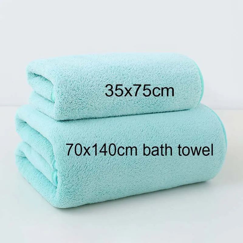Coral Fleece Thickened Towel and Bath Towel Set,