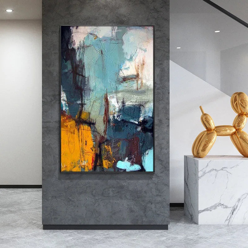 Hand Drawn Abstract Oil Painting Wall Art