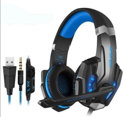 Ninja Dragon G9300 gaming headset with microphone and blue lighting for immersive gaming experience.