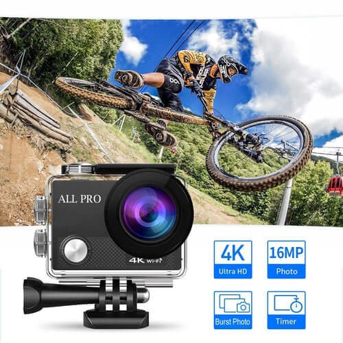 4K waterproof action camera + RF Remote And Accessories