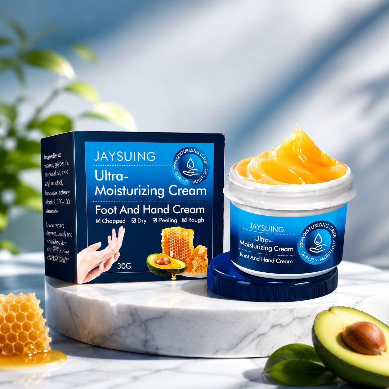 Hand Foot Cream Hydrating Moisturizing to Improve Dry Skin Nourishing Care with Shea Butter Beeswax Lightweight and Non Greasy