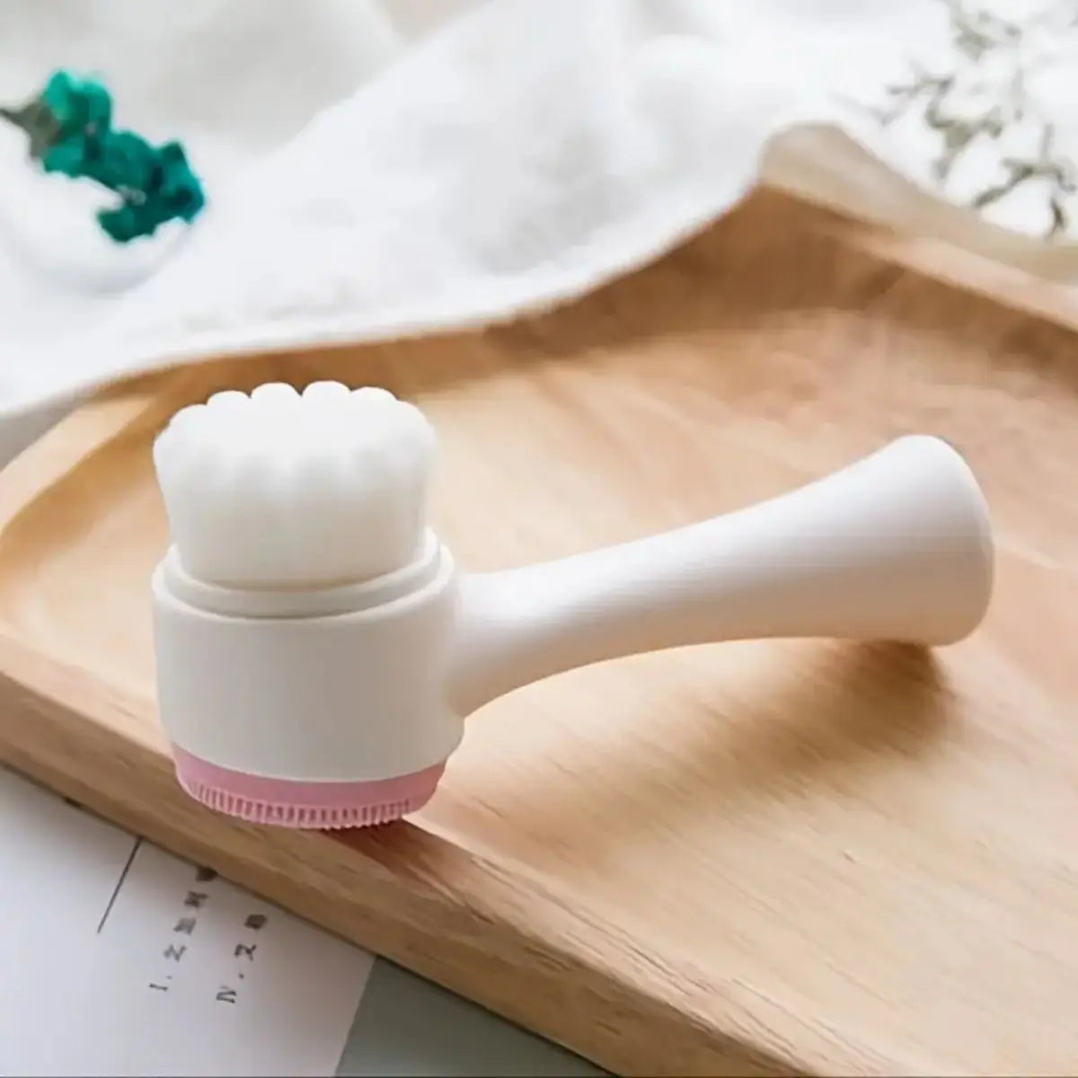 Silicone 2-in-1 Facial Cleansing Brush - Exfoliate, Massage, &amp; Revitalize Unscented Skin Care