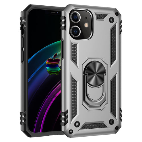 Tech Armor Ring Stand Grip Case with Metal Plate for iPhone 12 Mini Primespot