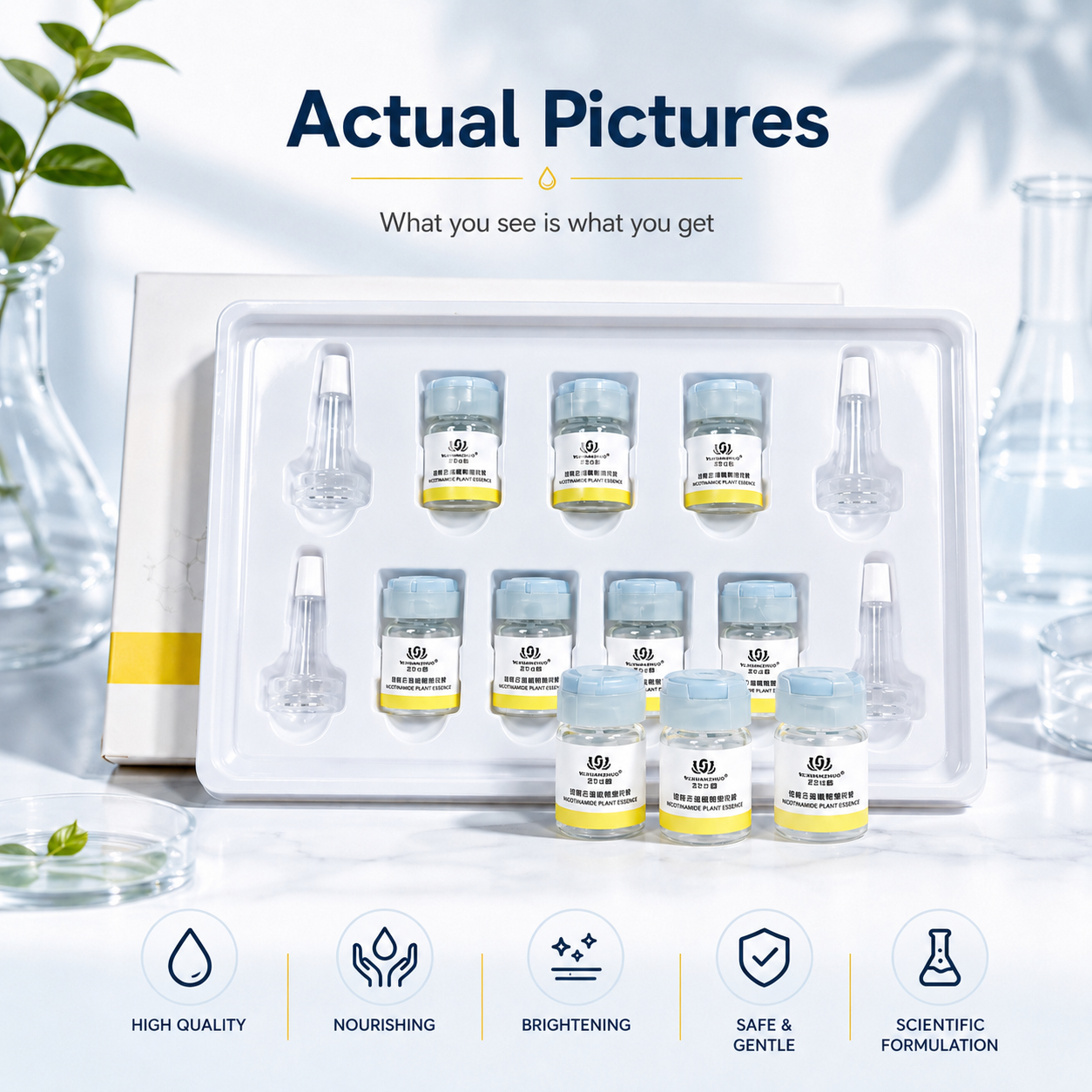 Beauty salon facials, plumping and plumping plant essences, hydrating and lightening temples, facial set