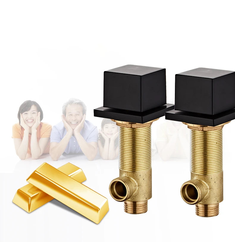 Black Bathroom Sink Faucet 3 hole Basin Waterfall Fauce
