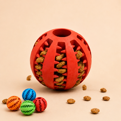 Dog Toy Ball, Nontoxic Bite Resistant Toy Ball for Pet Dogs Puppy Cat, Dog Pet Food Treat Feeder Chew Tooth Cleaning Ball
