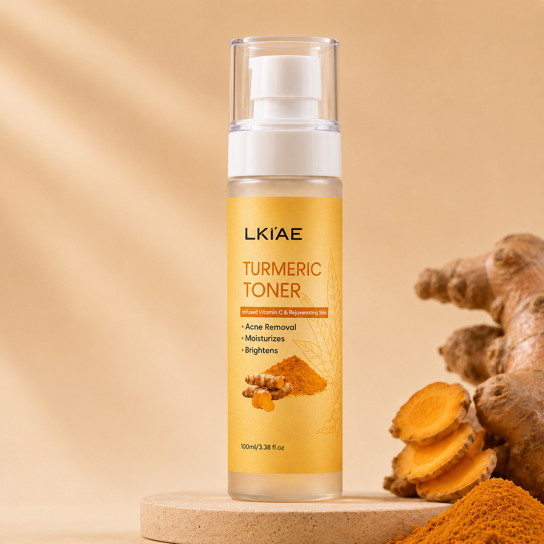 AILKE Organic Turmeric Toner for Face, Removal Acne, Pimples, Spots, Moisturizing, Brightening, Smooths Skin, Parabens Free