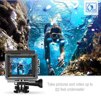 4K waterproof action camera + RF Remote And Accessories