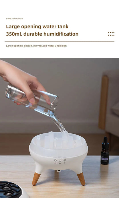 Flame Aromatherapy Essential Oil Diffusers 350ML,Air Diffuser/Humidifier, for Home, Bedroom,Large Room Humidifier