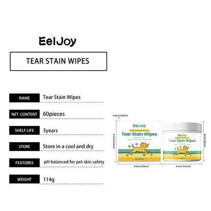 Pet Tear Stain Cleaning Wipes 60Pcs For Dog Cat