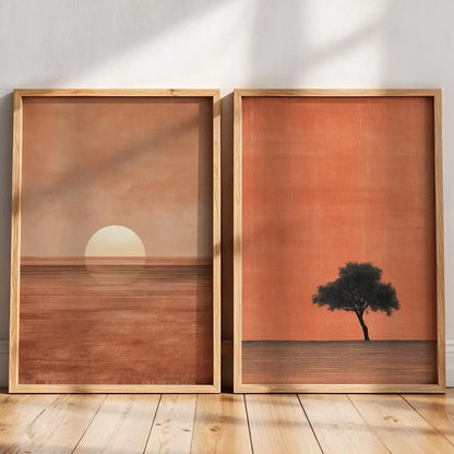 Japandi Wall Art Scandinavian Sunset Print