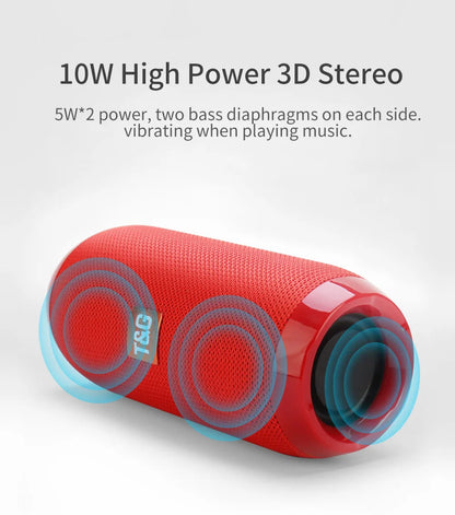 Bluetooth Speaker T&amp;G TG117 Portable TWS Sound Box Waterproof Loudspeaker Outdoor Stereo Surround Speakers Support TF FM Radio